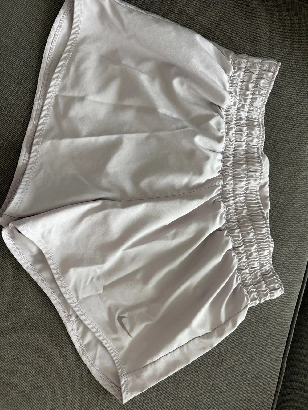 Nike White Athletic Smocked-Waist Shorts